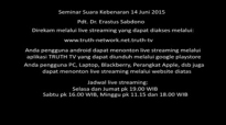 Pdt. Dr. Erastus Sabdono  Seminar Suara Kebenaran 14 Juni 2015