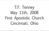 T.F. Tenney Dont Quit May 11th, 2008  FULL LENGTH MESSAGE