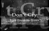Dont Cry Kirk Franklin lyrics.mp4